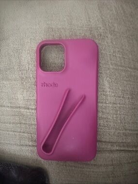 RHODE Pink Silicone Phone Case with Built-In Grip Stand